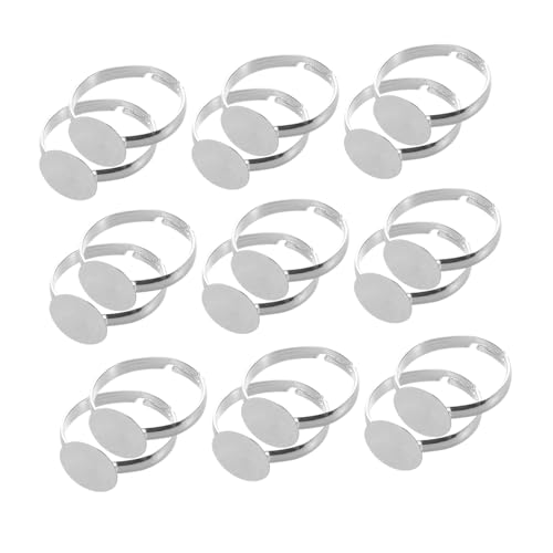 Lurrose 1 Satz Einstellbare Ringbremse Ringe Verstellbarer Leerer Ring Schmuckring Basis Des Fingerrings Verstellbare Ringrohlinge Lünette Ringrohling Basis Ringschmuck Eisen Silver 20st von Lurrose