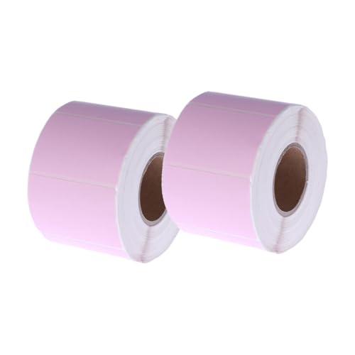 Lurrose 1 Satz Etiketten Aus Thermopapier Aufkleber Mit Thermoetikett Transparent Etikettenhersteller Thermisches Etikett Farbiges Etikett Versandetiketten Express-etiketten Rosa 2 Rollen von Lurrose