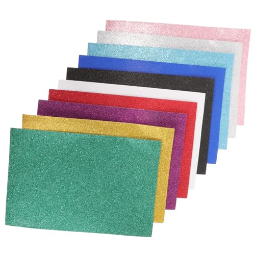 Lurrose 1 Satz Farbiges Schwammpapier Craft Foam Schaumstoffplatte Selbstklebend Glitzerschaumpapiere Bastelbedarf Für Kunsthandwerk Diy Handgefertigte Materialien Colorful 10blatt von Lurrose