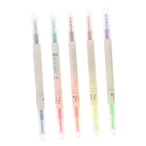 Lurrose 1 Satz Fetter Markierungsstift Textmarker Fluoreszierender Stift Aquarellstift Stiftmarker Farbige Markierung Tragbarer Markierungsstift Tragbarer Marker Colorful Plastik 5st von Lurrose