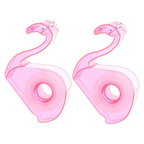 Lurrose 1 Satz Flamingo-klebebandhalter Telefonkabelhalter Mini Tape-aufbewahrungsständer Büro Klebebandspender Flüssig Klebeband-spender-schreibtisch Über Straßenband Rosa Plastik 2st von Lurrose