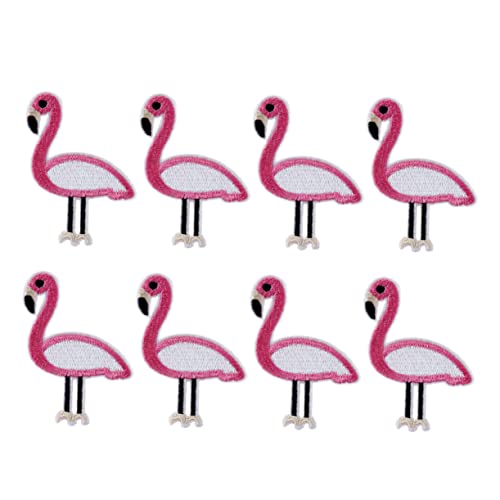 Lurrose 1 Satz Flamingo-stoffaufkleber Flamingo-patch Gestickte Patch-aufkleber Cartoon-applikation Tücher Appliziert Aufkleber Nähen Dekoration Trendige Kleidung Stickerei-diy-patch 12st von Lurrose