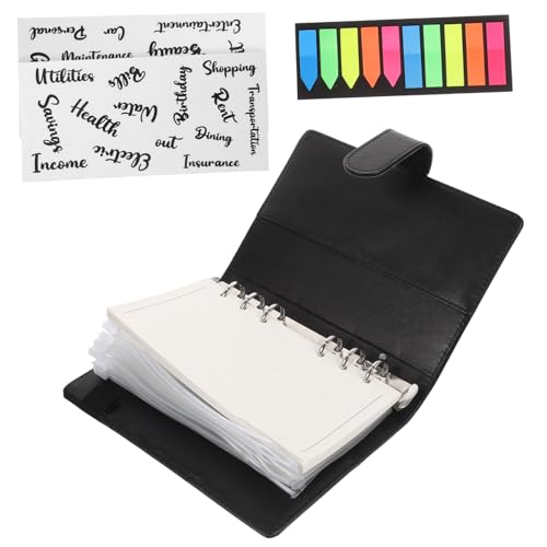 Lurrose 1 Satz Handbuch magnetischer Planer Bankumschläge Kasse kreditkartenhalter credit card holder briefumschläge Geldbinder preisgünstiger Notizblock mit losen Blättern Legierung Black von Lurrose