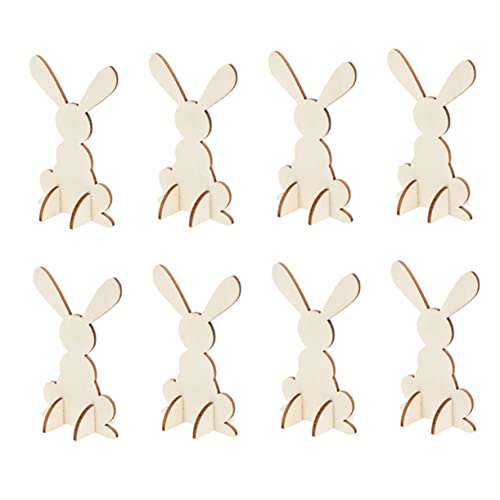 Lurrose 1 Satz Hasenschmuck Aus Holz Ostern Zu Ostern Osterngeschenk Für Ostern Hasenkostüm Ausgestopft Wurf Osterhasen-statue Hasenskulptur Khaki 8st von Lurrose