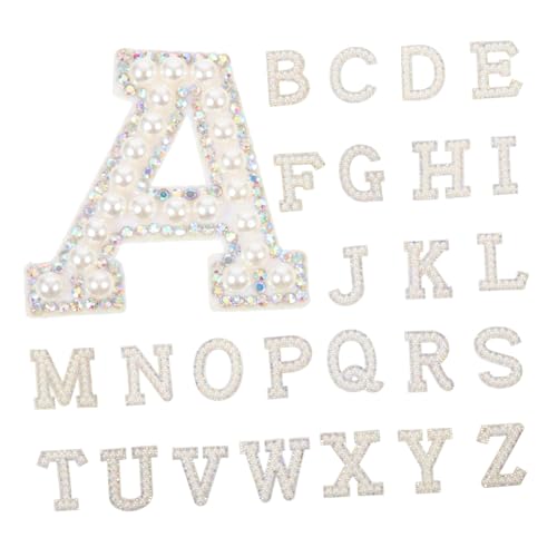 Lurrose 1 Satz Heiße Diamantaufkleber Des Buchstaben Band Alphabet Patches Zum Aufnähen Stickaufkleber Hemdabziehbilder Zit Abzeichen Briefe Strasssteine Uni Kleidungsflicken Harz 26st von Lurrose