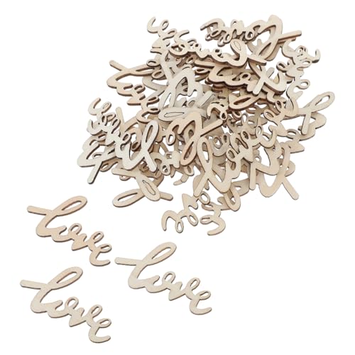 Lurrose 1 Satz Hochzeitshackschnitzel Scrapbooking Zubehör Hochzeitsdeko Diy Liebesbriefschilder Blanko Liebe Holzschilder Holzornamente Zum Valentinstag Unfertige Holzherzen Beige 30st von Lurrose