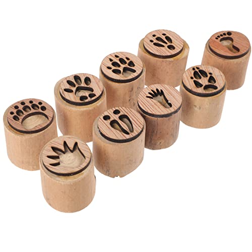 Lurrose 1 Satz Holzstempel Selber Machen Einstellbar Haustier Heimwerken Fondant Außenstempel Karte Aufkleber Retro Basteln Fußabdruck-stempel Porto Umschläge Tierstempel Mini-ascheurnen von Lurrose