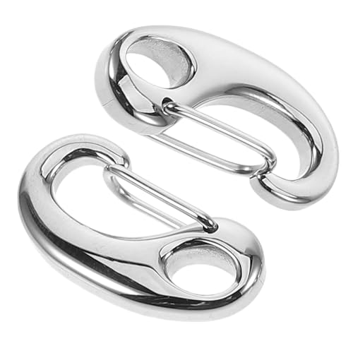 Lurrose 1 Satz Hummerschere Bastelbedarf Karabinerverschluss Robuste Karabiner Clips D- Karabiner Pullover Kette Kette Halskette Kettenverschluss Rostfreier Stahl Silver 2st von Lurrose