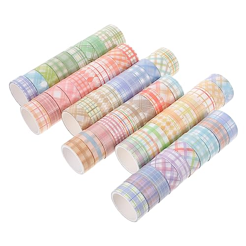 Lurrose 1 Satz Kariertes Washi Tape Cute Stickers Süße Briefpapieraufkleber Für Farbiges Masking Tape Sternpapierstreifen Klebeband Scrapbook Tape Farbiges Tape 60 Rollen von Lurrose