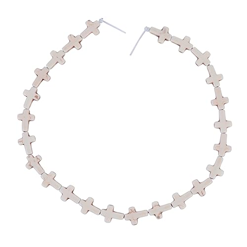 Lurrose 1 Satz Kreuz Lose Perlen Türkis Bastelzeug Schmuckherstellung Trauzeugengeschenke Armbinde Schmuck Machen Perlensets Achat-edelstein-patch Kreuzförmige Kettenperlen Weiß 2st von Lurrose