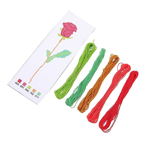 Lurrose 1 Satz Kreuzstich Gestempeltes Stichset Stickerei-stoff Armbänder Perlenstickerei-kit Lesezeichen Bastelsets Stickrahmenständer Freundschaftsarmband-kit Sticknadel Leinen Colorful von Lurrose