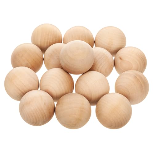 Lurrose 1 Satz Kugel Aus Massivem Holz Holzspielzeug-bälle Diy-ball Holzkugeln Runde Kugel Aus Holz Bastelbälle Für Die Holzbearbeitung Runde Kugeln Aus Holz Holzperlen Khaki Muhe 15st von Lurrose