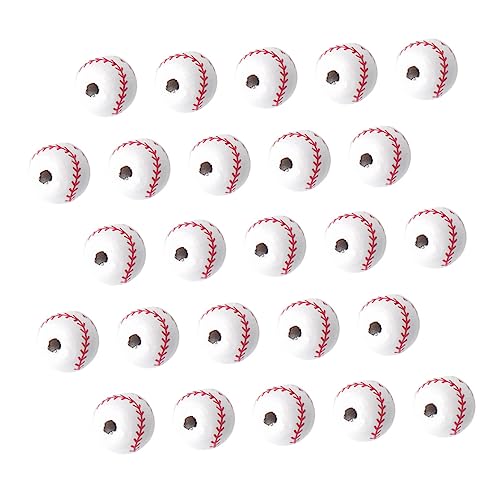 Lurrose 1 Satz Lose Holzperlen Im Baseball Stil Buchstabenperlen Tonperlen Armband Bastelset Perlen Für Armbänder Perlen Set In Großen Mengen Alphabet Perlen Sport 50 Stück von Lurrose