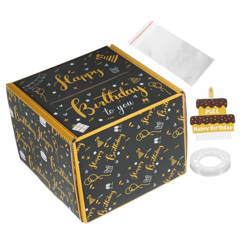 Lurrose 1 Satz Lotterie-Geschenkbox 21. Geburtstag Bargeld zum Geburtstag abheben Einarmiger Bandit ueberraschungsbox Partyzubehör Geldkassette zum Herausziehen Papier Black von Lurrose