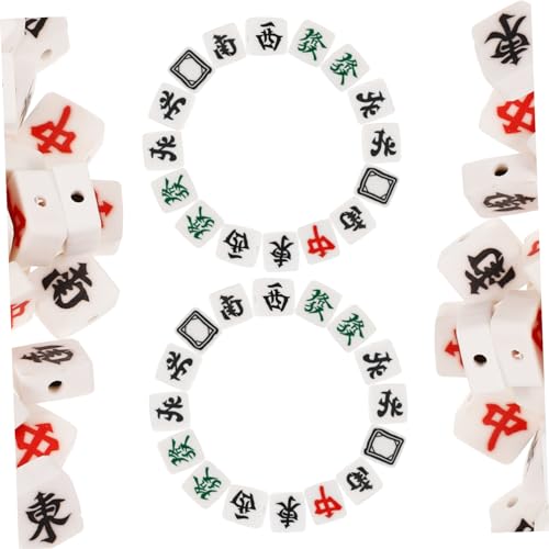 Lurrose 1 Satz Mahjong-perlen Mahjong-fliesen Goldperlen Für Die Schmuckherstellung Buchstabenperlen Bastelmaterial Bastel Materialien Perlen Für Diy Armbandzubehör Polymer-ton 100 Stück von Lurrose