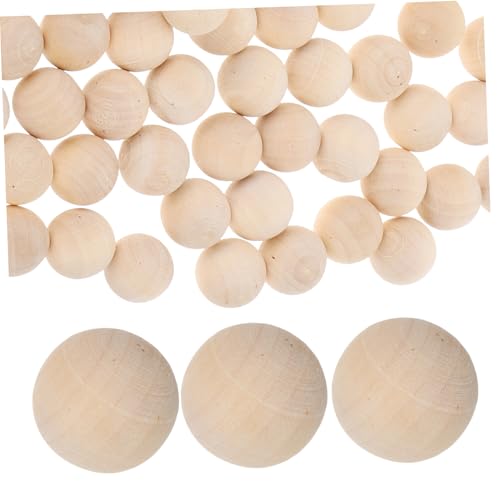 Lurrose 1 Satz Nicht Poröse Lose Perlen Kugel Kugel Unfertige Bastelbälle Natürliche Holzperlen Scrapbooking-perlen Runde Abstandsperlen Rundholz Holzperlen Basteln Beige Muhe 100st von Lurrose