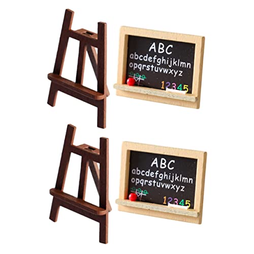 Lurrose 1 Satz Puppenhaus Staffelei Kindertisch Spielzeuge Miniaturtafel Miniatur-staffelei-tafel Miniatur-tafeldekoration Miniatur-dekorationen Mini-staffelei-modell Black Holz von Lurrose