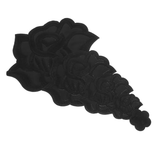 Lurrose 1 Satz Rosenaufnäher Zum Aufbügeln Schwarzer Patch Blumenapplikation Zum Nähen Aufnäher Mit Blumenstickerei Aufnäher Für Kleidung Schuhflecken Stoffaufnäher Baumwolle Black 5st von Lurrose