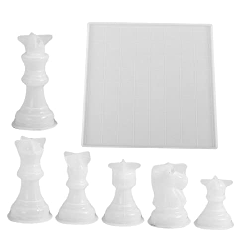 Lurrose 1 Satz Schachform Schachfigurenformen Schachbrettformen Kettendreieck-Schachspiel Magnetisches Schachbrett Mahjong-Form Schach Silikonform Gießformen selber machen Kieselgel Weiß von Lurrose