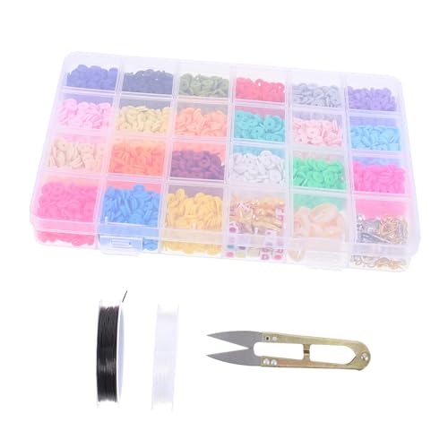 Lurrose 1 Satz Schmuckzubehör Kit Zur Herstellung Von Perlenarmbändern Spacer Heishi-perlen Stirnbandmaterial Selber Machen Armband Lose Perlen Medaillon Alphabet-buchstabenperlen Plastik von Lurrose