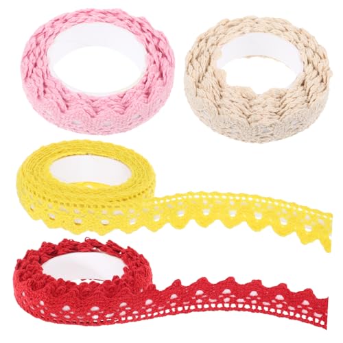 Lurrose 1 Satz Spitzenband Abnehmbare Strasssteine Tapeten Kreppbänder Set Mit Dekorativen Seilbändern Drahtschild Makramee Bling Overlay Schillernde Streifen Abdeckband 4 Stück von Lurrose