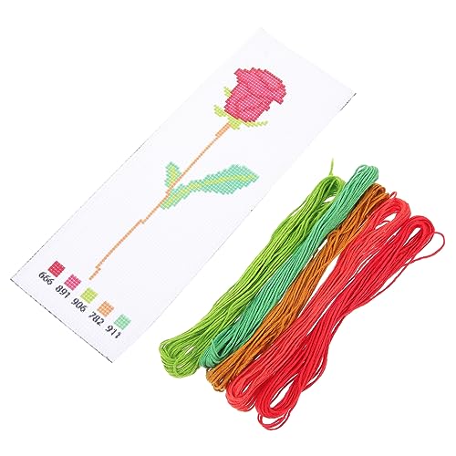 Lurrose 1 Satz Stickmaschine Kleiner Stickrahmen Stickrahmenständer Gestempeltes Stichset Bausatz Tagebuch-kit Weiße Lesezeichen Kreuzstich-set Bausätze Armbänder Stickerei Colorful Leinen von Lurrose