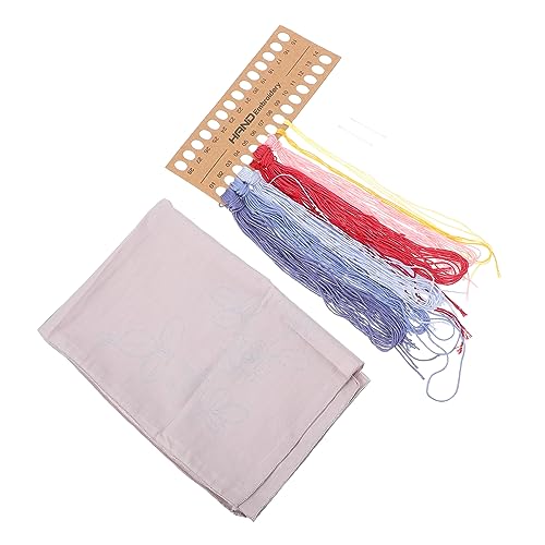 Lurrose 1 Satz Stickmaterialpaket linen fabric stickmuster bastellset Stickgarn valentines day dessous Taschentuchmaterial selber machen Stickzubehör selber machen DIY-Stickerei Baumwolle von Lurrose