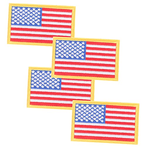 Lurrose 1 Satz Stoff Aufkleber Mit Amerikanischer Flagge Abzeichen Diy-patches Für Kleidung Pole Bestickt Ir Schwenken Festival 3d-aufkleber Für Strasssteine Logo 4 Stück von Lurrose