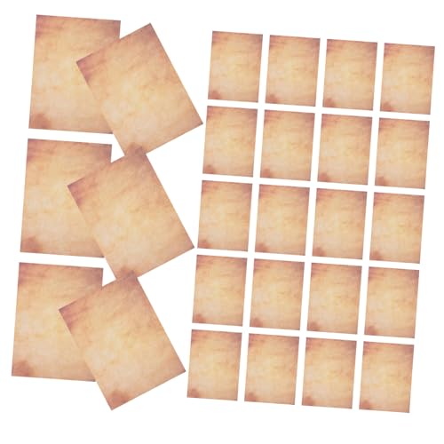 Lurrose 1 Satz Vintage-briefkopfpapier Dekoratives Pergamentpapier Schulmaterial Pergament Klassisches Pergament Gealtertes Pergament Druckpapier Pergament Druckerpapier Brown 50 Stück von Lurrose