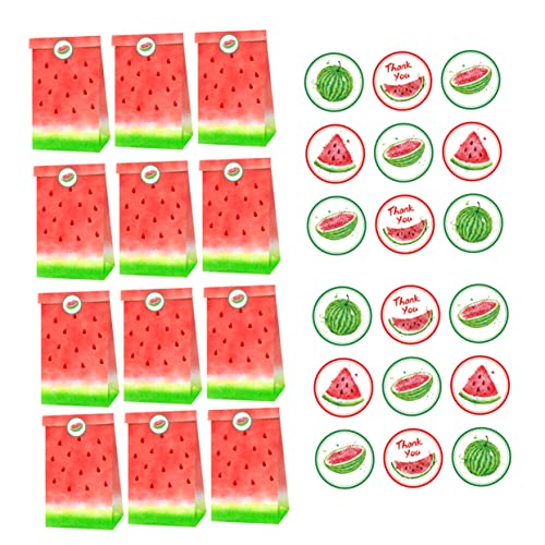 Lurrose 1 Satz Wassermelone- -papiertüte Geschenktüten Süßigkeiten Mitbringsel Kindergeburtstag Papiertüten Sommer Tragetasche Europäischer Standard 150 g Umweltfreundliches Papier von Lurrose