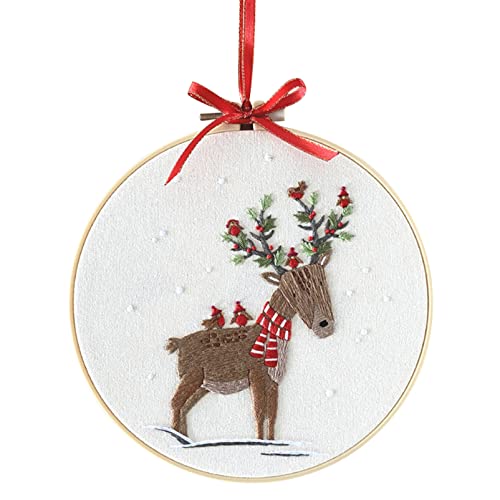 Lurrose 1 Satz Weihnachtskreuzstich Nadelfilz-Kit Stoff Bausatz Häkelset Bausätze embroidery kit weihnachten Stickset zum Thema Weihnachten Weihnachts-Stickset Baumwollkleidung von Lurrose