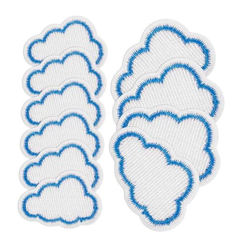 Lurrose 1 Satz Wolkenstoffaufkleber Clouds Artifical Cloud Aschen Unikal Bastelst Kleiderflicken Austauschbare Fellflecken Hutflicken Selber Machen Kompakte Eisenflecken Stickgarn 10st von Lurrose