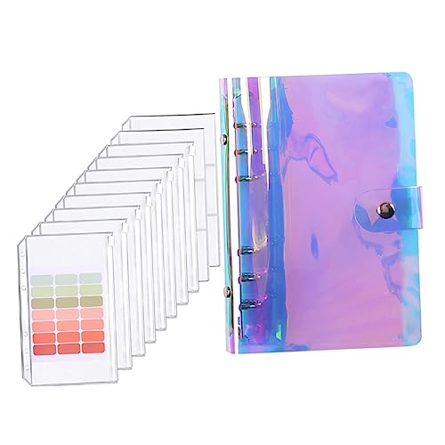 Lurrose 1 Satz a6 kontobuch edelstahlring office supplies nootbook geld aufbewahrung transparent bag Budgetierung Budgetplaner Geldbeutel tragbarer Geldorganisator Haushalts-Geldbinder PVC von Lurrose