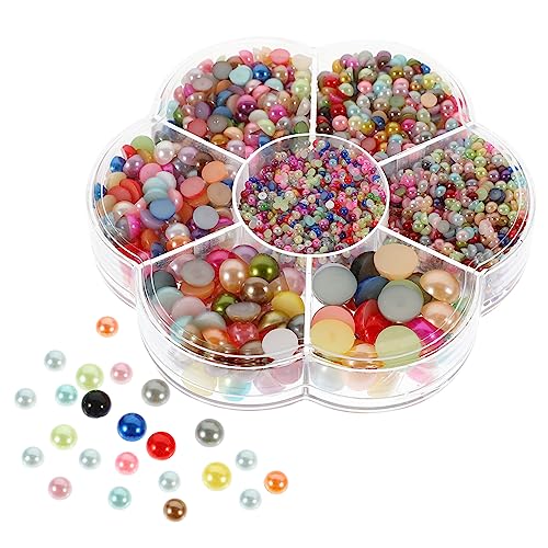 Lurrose 1 Schachtel Kleidung Schmuck Zahn Edelstein Kit Perlen Mit Flacher Rückseite Zum Basteln Bunte Perlen-bastelperlen Flache Perle Klebrige Edelsteine Perle Edelsteine Nagelperlen Abs von Lurrose