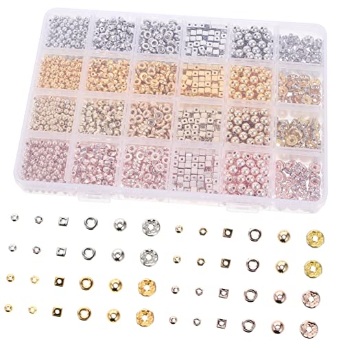 Lurrose 1 Set Abstandsperlen Anhänger Bastelperlen Gold Zange Würfel Einzigartige Kits Charms Perlen Edelsteine Fidget Taille Perlen Gießsicherung Schmuck Strasssteine von Lurrose