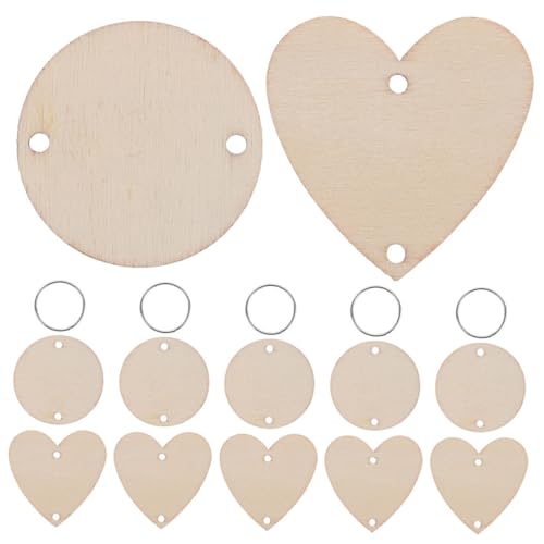 Lurrose 1 Set DIY Kalendertafel Zubehör Unfertige Herzanhänger Unvollendete Holzanhänger Mehrzweck Holzanhänger Leere Kalendertafelscheiben von Lurrose