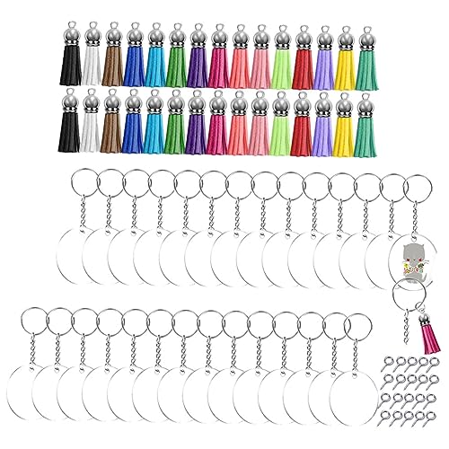 Lurrose 1 Set DIY Schlüsselanhänger Federmäppchen Quaste Acryl Schlüsselanhänger DIY Acryl Schlüsselanhänger Quaste Schlüsselanhänger DIY Schlüsselanhänger Quaste Acryl Schlüsselanhänger von Lurrose