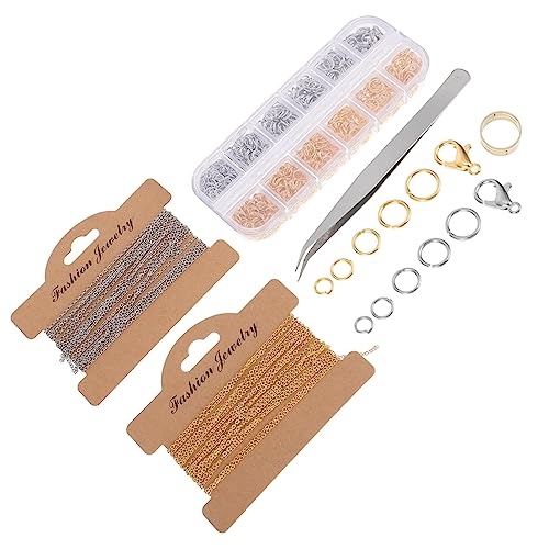 Lurrose 1 Set Schmucksets DIY Kits Halsketten Reparaturset Goldkette Für Die Schmuckherstellung Hummerkrallen Halskette Bastelkette Goldene Ohrhänger Schmuckherstellungsset von Lurrose