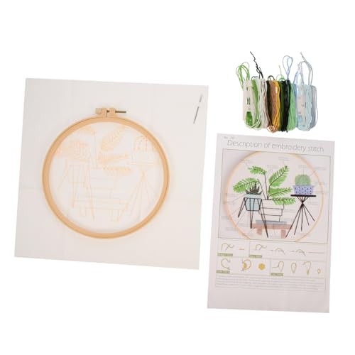 Lurrose 1 Set Stickmaterial Stickrahmen Sticksets Mit Blumenmotiv Stoffarmband Einfaches Stickset Stickwerkzeuge Nähen Stickkunstmaterial Gestempelte Sets Handstich Aus Baumwolle von Lurrose