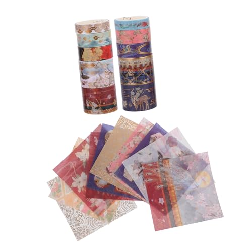 Lurrose 1 Set Washi Klebeband Für Geschenkboxen Scrapbooking Deko Zubehör Blumenaufkleber Verschlussband Rouge Handgefertigte Aufkleber DIY Dekoratives Klebeband Zum von Lurrose