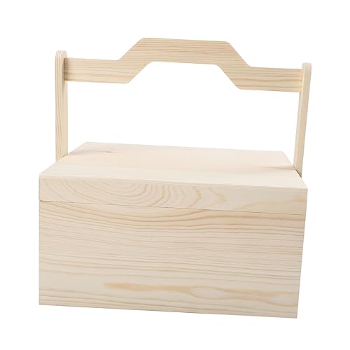 Lurrose 1 Stück Box Holz Handtasche Holz Geschenkkoffer Kleinigkeiten Aufbewahrungskoffer Holz Aufbewahrungskoffer Holz Aufbewahrungskoffer Haushaltsaufbewahrungskoffer Tragbarer von Lurrose