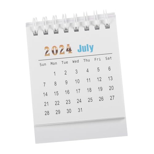 Lurrose 1 Tischkalender 2024 Mini-kalenderstaffelei Täglicher Tischkalender Zum Aufstellen Mini-tischkalender Kalender-desktop Monat Staffelei-flip-kalender Schuljahr Uns Liste Papier Weiß von Lurrose