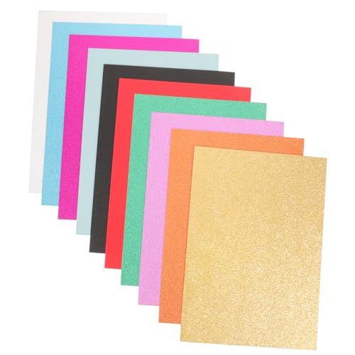 Lurrose 10 Blätter Dicker Karton Silbernes Glitzerpapier Visitenkartenpapier Krepp-papier Baupapier Verschiedene Farben Bastelpapier Seidenpapier Geschenkpapier Weißes Papier Pastellpapier von Lurrose