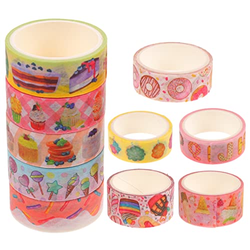 Lurrose 10 Rollen Donut-washi-tape Maskierung Papier Klebeband Aufkleber Für Abdeckband Für Art.-nr Altes Washi-tape Washi-planerband Scrapbooking Wickelband Japanisches Papier von Lurrose