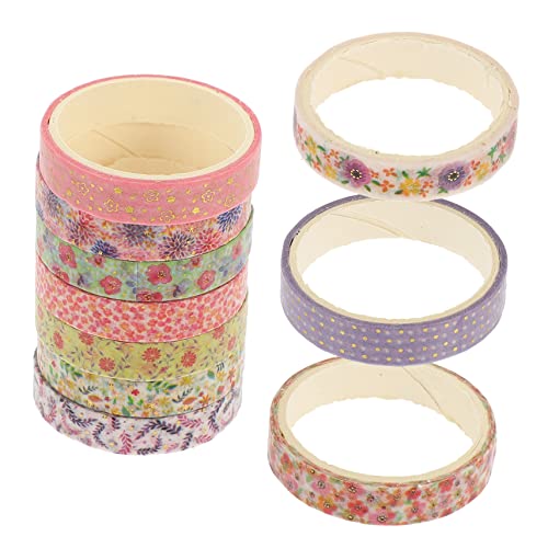 Lurrose 10 Rollen Heißpräge-washi-tape Rosa Verpackung Blumenaufkleber Für Dekoratives Klebeband Für Einklebebuch Klassische Thematische Aufkleber Spender Pastell Japanisches Papier von Lurrose