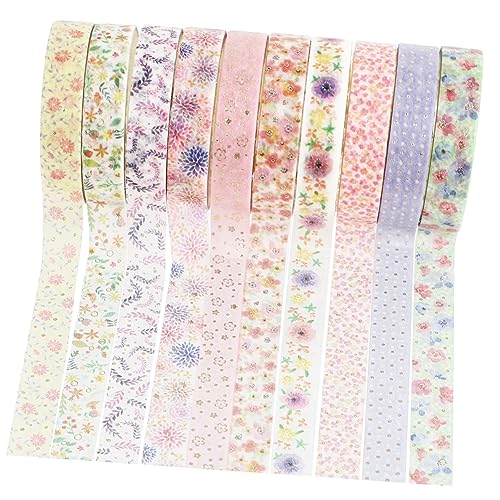 Lurrose 10 Rollen Heißpräge-washi-tape Schrägband Sammelalben Doppelseitiges Schaumklebeband Blumenband Schrottbuch Goldband Planer Abdeckband Selbstgemachte Aufkleber Floristenband Papier von Lurrose