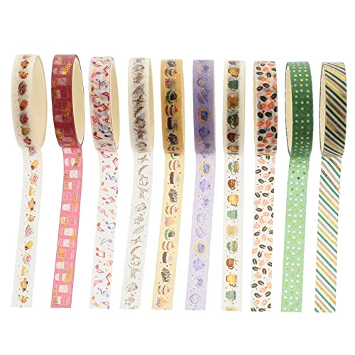 Lurrose Dekoratives Washi-tape-set 10 Rollen Dünnes Klebeband Aus Papier Für Kunsthandwerk Und Kreative Projekte von Lurrose