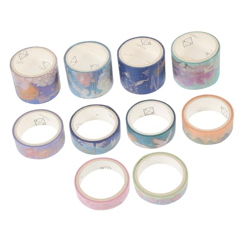 Lurrose 10 Rollen Heißprägeaufkleber Mehrzweck-Washi-Tape glitzerndes Washi-Tape Planerband the washi tape farbiges klebeband Aufkleber zum Basteln Klebeband für Scrapbooking Papier Blue von Lurrose