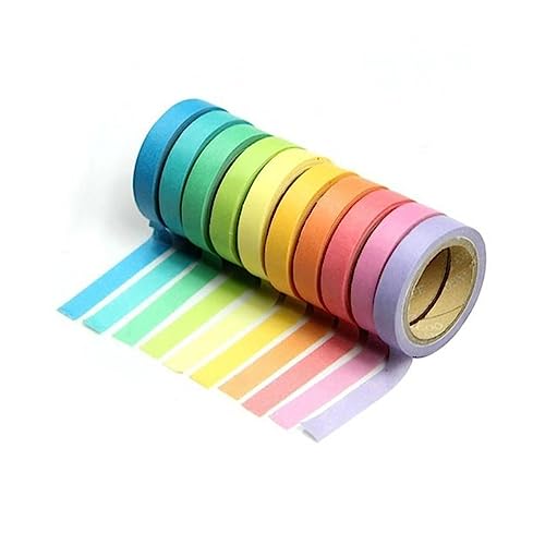 Lurrose Washi-tape 10 Rollen Leuchtendes Deko-klebeband für Scrapbooking-dekoration von Lurrose