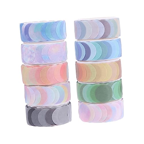 Lurrose 10 Rollen Punktband Maskierung Tagebuchaufkleber ästhetisch gruselig Streifen dekoratives Klebeband scrapbook scheckheft Geschenkidee Washi-Tape mit Punkten Washi-Tape- Papier von Lurrose